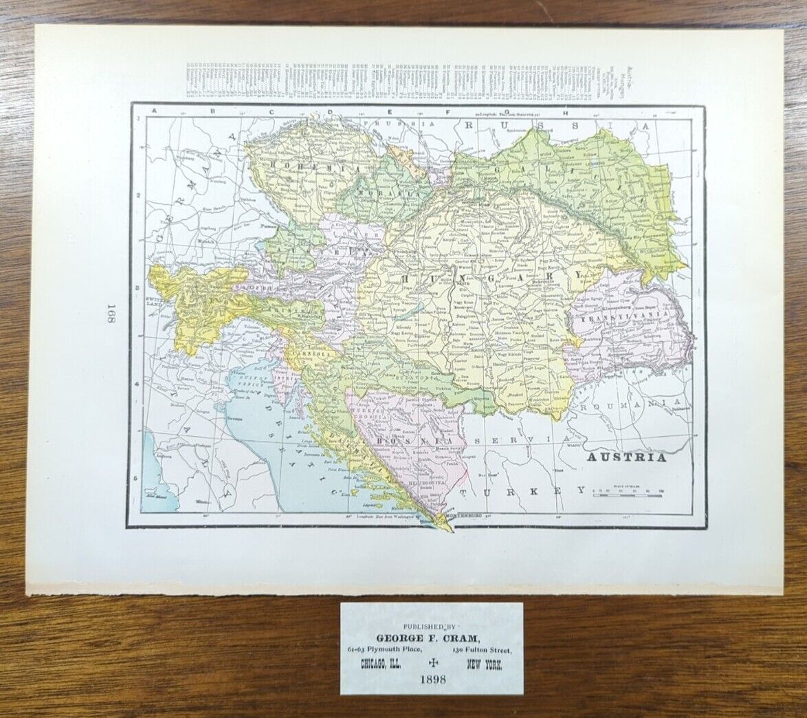 Vintage 1898 AUSTRIA Map 14