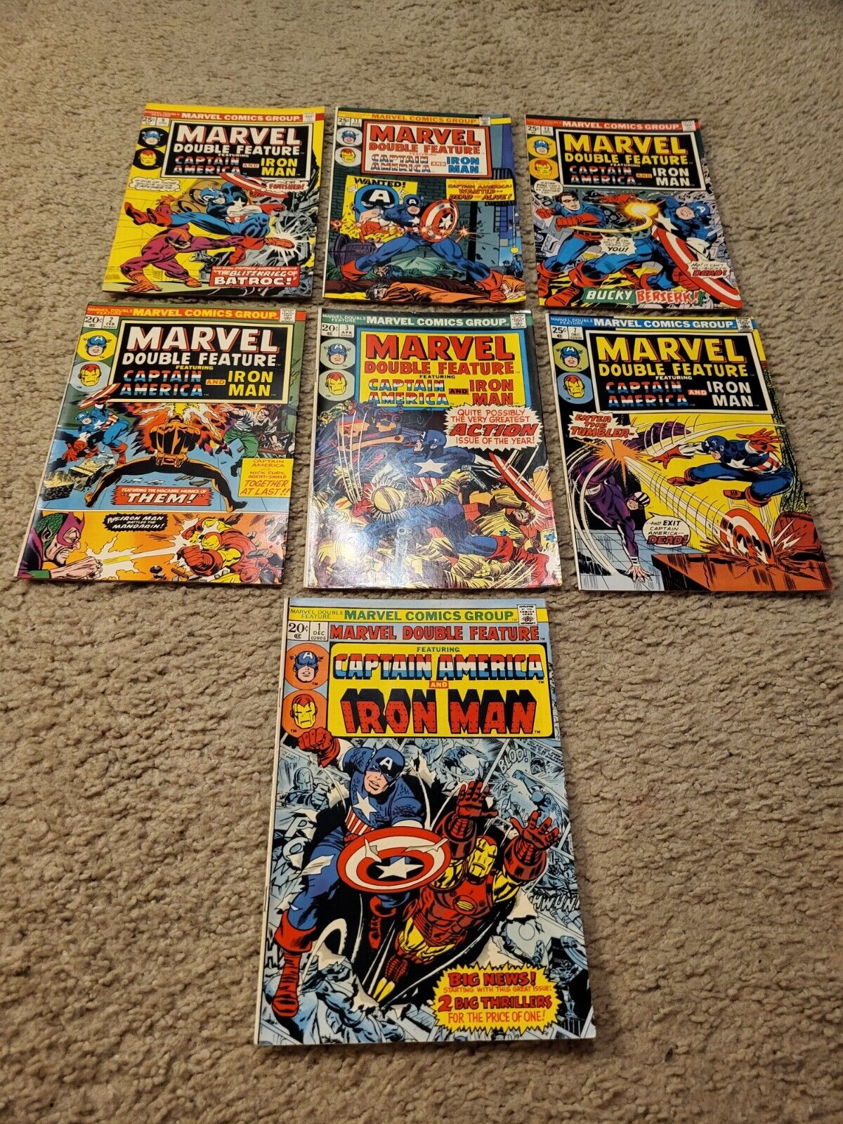 7 lot Marvel Double Feature Featuring Captain America and Iron Man 1-3,7,9,11,13