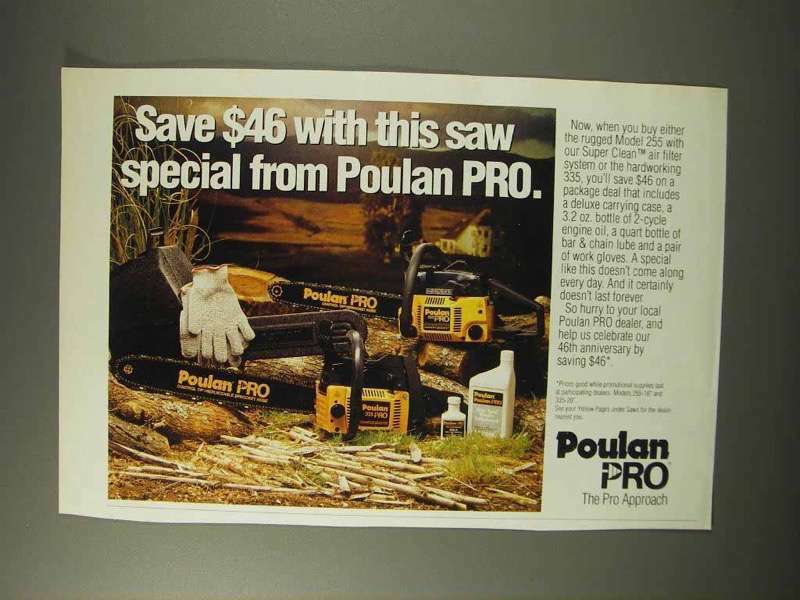 1992 Poulan Pro Model 255 Chain Saw Ad - Saw Special