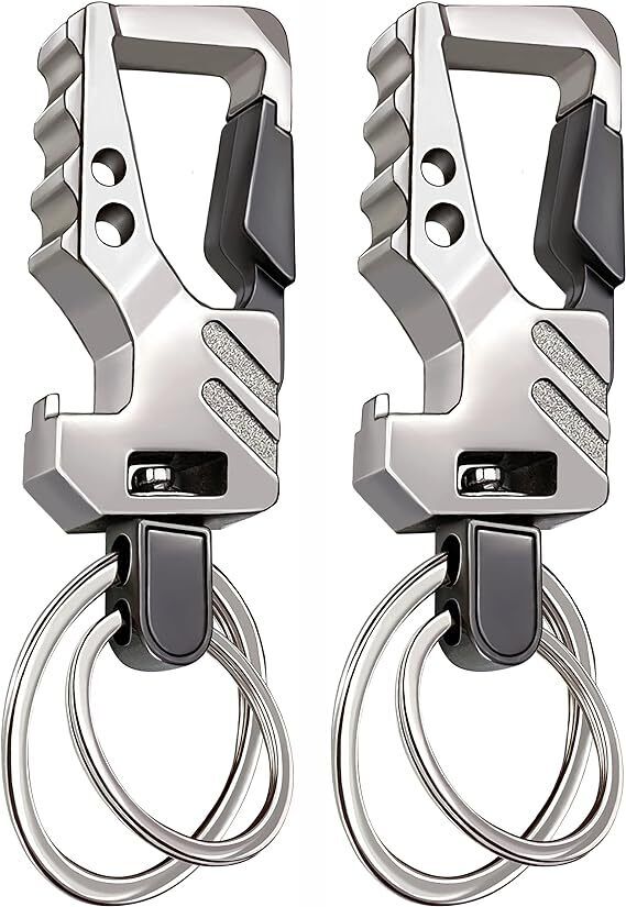 2 Pack KeyChain Key Ring Key Chain Bottle Opener Auto Car Key Holder Tactical 