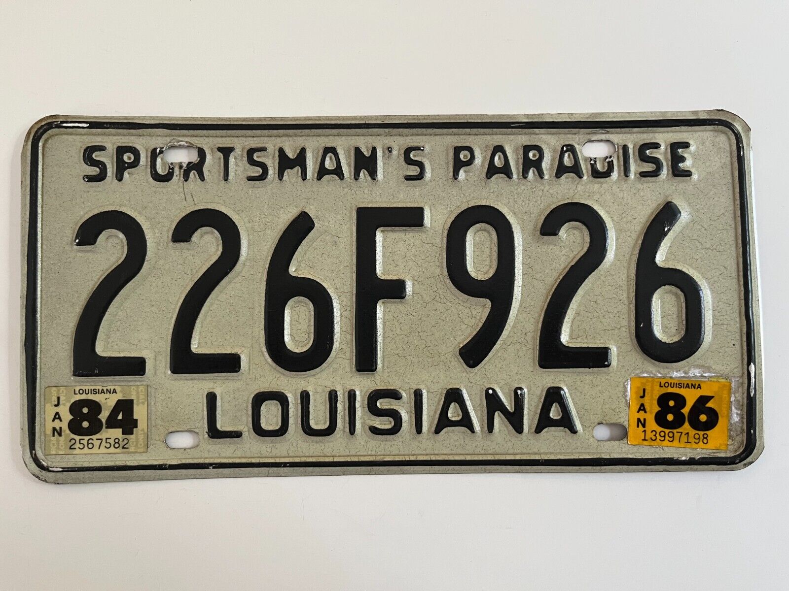 1984 1986 Louisiana License Plate All Original
