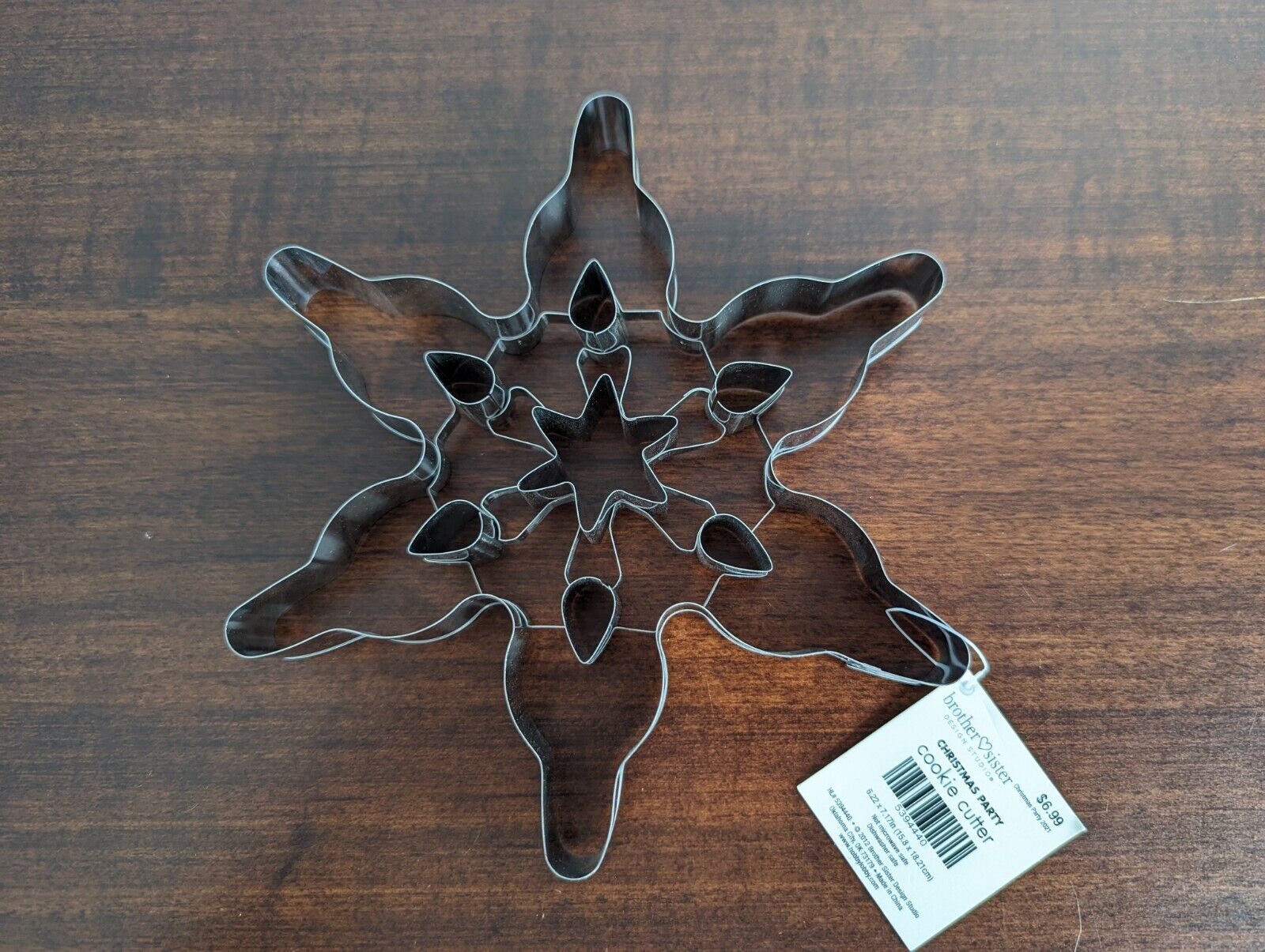 Brother Sister Snowflake Christmas Party Cookie Cutter 7.5\
