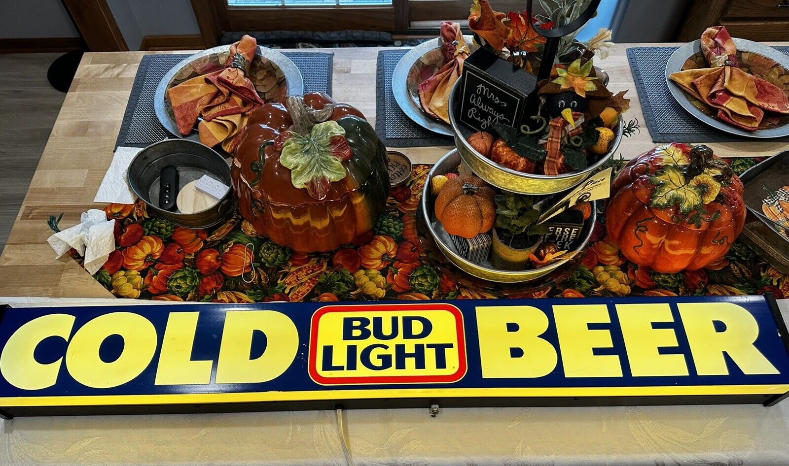 Vintage Anheuser Busch Cold Beer Bud Light Lighted Sign Works Nice L👀k🔥🔥