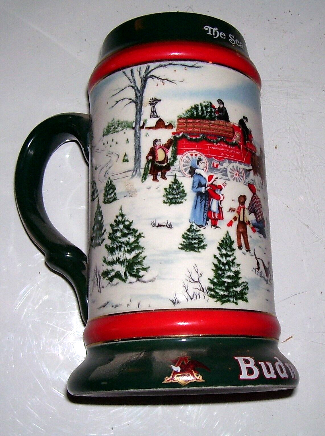 1991 BUDWEISER  HOLIDAY COLLECTORS SERIES STEIN / THE SEASONS BEST