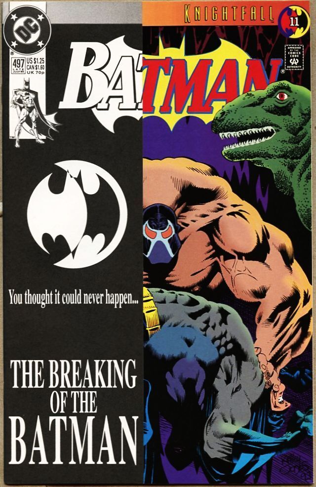 Batman #497-1993 nm- 9.2 DC 1st w/ Overlay Cover Bane Breaks Batman's Back