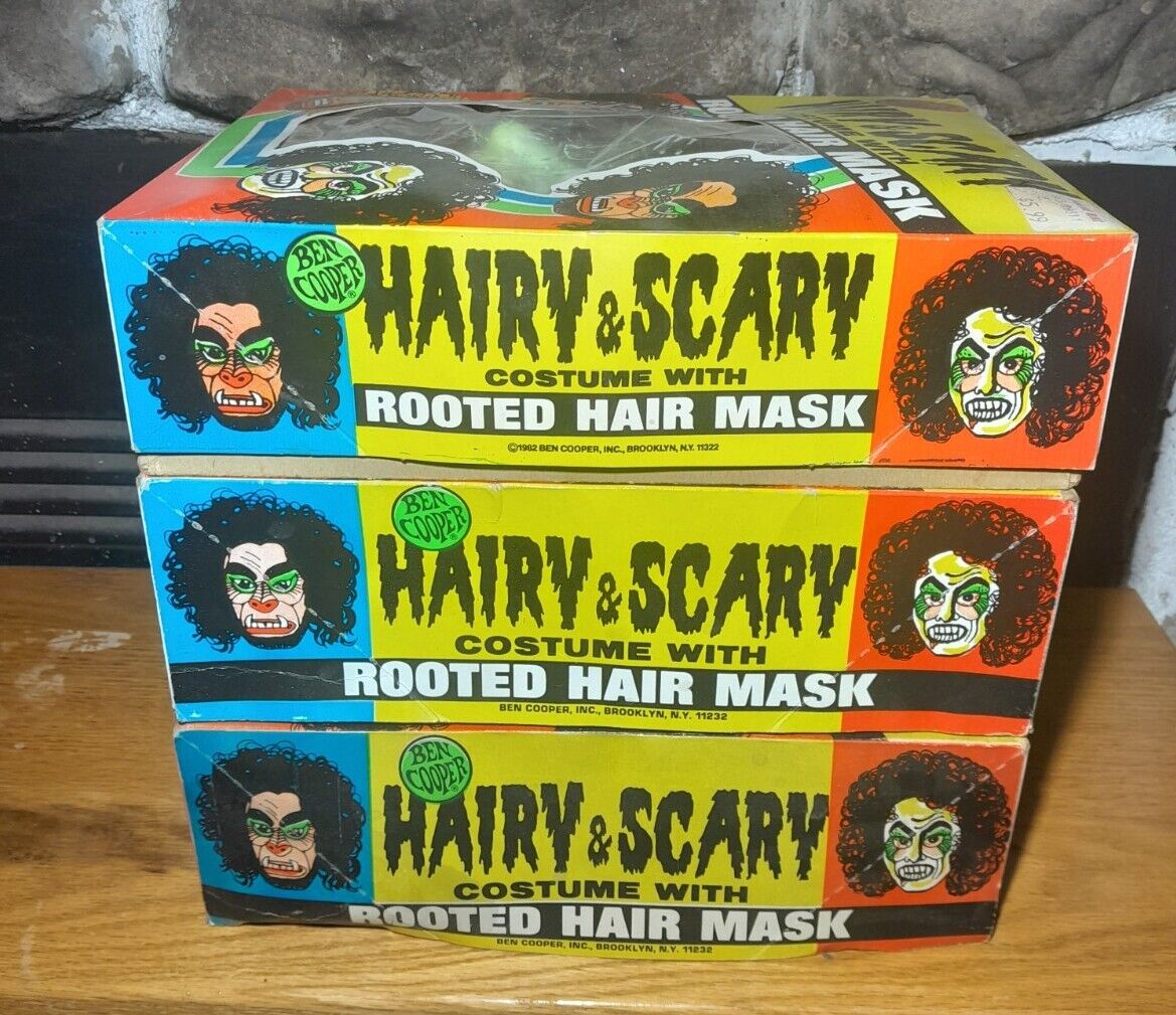 Vintage 70s Ben Cooper Hairy Scary Halloween Costumes W/ Original Box Lot of (3)