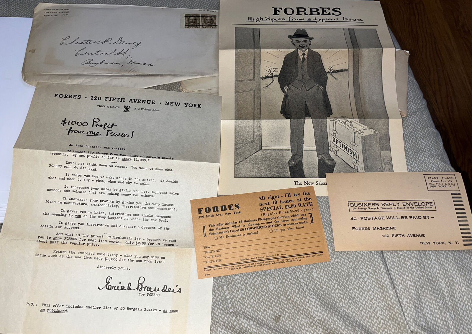 Vintage Advertisement Forbes Magazine Subscription Solicitation