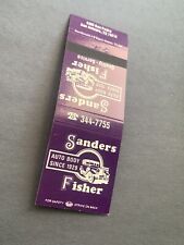 Matchbook Cover “Sanders Fisher Auto Body Since 1929” San Antonio Texas picture