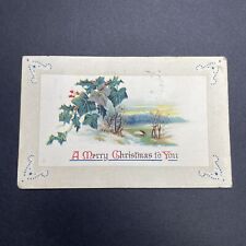 Antique 1924 Christmas Postcard Mitchell Ontario With 2 Cent Stamp V2362 picture