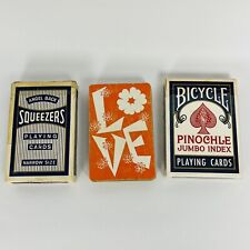 Vintage Lot Of 3 Playing Cards Decks , 2 Conventional & 1 Pinochle, 1960s Retro picture