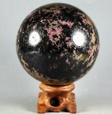895g Beautiful natural red tourmaline polishing Ball w/Rosewood Stand Madagascar picture