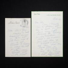 Two (2) Signed Autograph Handwritten Letters Sophie Tucker Red Hot Mama 1953/6 picture