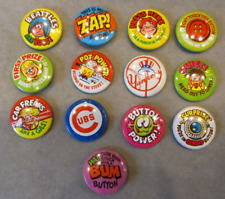 Lot 13 Vintage 1960s 70s Creative House Mini Pinback Buttons Beatles Baseball ++ picture