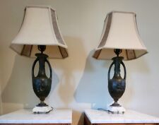Lamps - Large Pair French Art Nouveau Style Antique Garniture Vases/marble Base picture