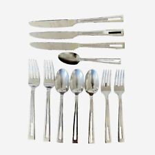 11 Piece Oneida Stainless Circuit Forks Spoons Knives Flatware Discontinued picture