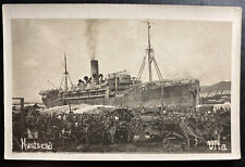 1919 Real Picture Postcard Czech Legion Ship at Dock SS Huntsend picture