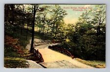Pittsburgh PA-Pennsylvania, Highland Park, Rustic Bridge, Vintage Postcard picture