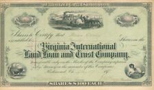 Issued to Horace Greeley - Virginia International Land Loan and Trust Co. - Auto picture