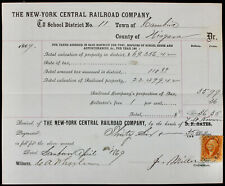 Original 1869 New York Central Railroad Cambria Tax Document picture