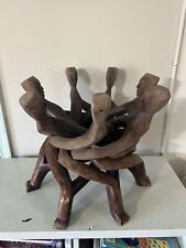 Wooden African Seven-Headed Interlocking Unity Carving Very Cool picture