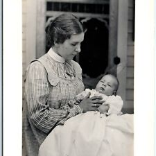 c1910s Beautiful Mother & Lookalike Baby Boy RPPC Cute House Real Photo PC A185 picture
