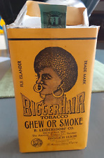 RARE Vintage B Leidersdorf Co. Bigger Hair Tobacco Pack Empty Advertising-NICE picture