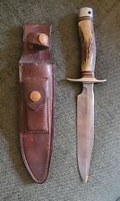 RANDALL MADE KNIVES MODEL 1-7 KNIFE WITH HEISER SHEATH & STONE VINTAGE picture