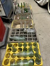 Antique Soda Bottles And Milk Bottles Lot With Soda Crates picture