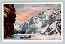 Valdez AK-Alaska, Dog Sledding in Keystone Canyon, Antique Vintage Postcard picture