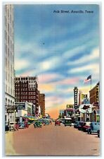 c1950's Polk Street Cars Coca Cola Stores Paramount Amarillo Texas TX Postcard picture