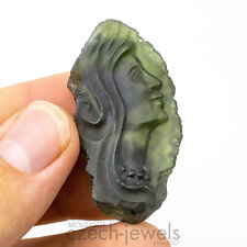 16.35g Moldavite genuine rare handmade abstract carving #VP10 picture
