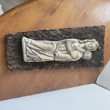 Vintage   Statue Virgin Mary Our Lady Madonna Infant Child Stone Look Plaster  picture