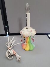 Vintage Rare Spencer’s Gifts Rainbow Clouds Flowers Butterflies Heart Lamp Y2k picture