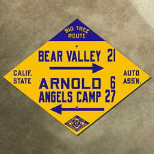 Bear Valley California CSAA highway 4 road sign auto club AAA diamond Big Tree picture