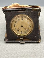Octava Watch Co. Swiss 8-Day 15 Jewel Travel Clock, Leather Case, c. 1930’s picture