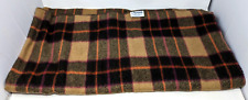 VTG Amana Woolen Mill Brown Plaid Tartan Wool Throw Blanket 60