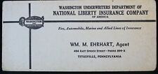 Vtg postcard Washington Underwriters Dept of National Liberty Insurance Co  picture