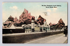 Postcard Massachusetts Revere Beach MA Scenic Railway New Thompson 1916 Posted picture