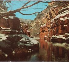 Wintertime in Oak Creek Canyon between Sedona & Flagstaff AZ 1956 VTG Postcard picture