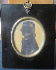 Antique Framed Silhouette Paper Cut Profile Sir Valentine Galway, Ireland 1830's picture
