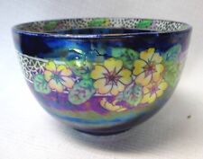 MALING WARE NEWCASTLE ON TYNE BLUE LUSTER WARE FLORAL BOWL 2.5