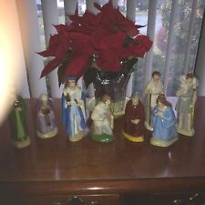 Vintage Painted Porcelain Nativity Set Mary Joseph Wise Men Shepherds picture