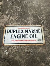 PORCELIAN DUPLEX MARINE ENGINE OIL ENAMEL SIGN SIZE 20X10 INCHES picture
