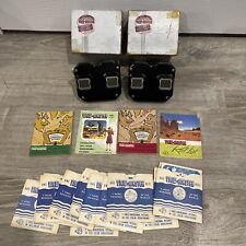 2 Vtg Sawyer's VIEW-MASTER Viewer Model C 17 Reels Out of Print OOP MADE IN USA picture