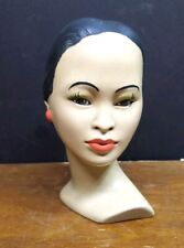 Vintage Holland Mold Polynesian Asian Young Woman Chalkware Bust Head picture