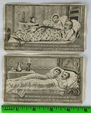 Vintage Lot 1880's Keystone Mattress Spring Trade Card Wife Yells at Husband picture