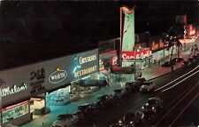 Miami Beach Florida, Lincoln Road at Night, Marquee Signs, Vintage Postcard picture