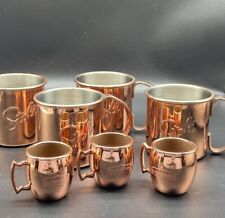 4 Vtg. Stoli Moscow Mule Copper Stainless Steel & 3 Sobieski Copper Shot Glass picture