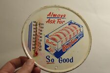 RARE 1960s BEST EVER DONUTS PAINTED METAL THERMOMETER SIGN BAKERY BREAD TREATS picture