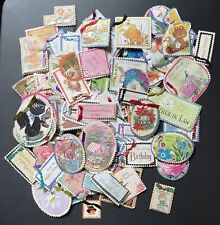 Huge Lot of 144 Vintage Upcycled Craft Greeting Card Gift Tags Notes Handmade picture